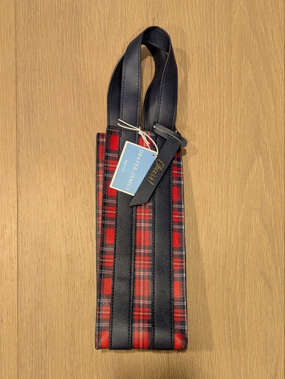 Draper James Red Plaid Wine Holder